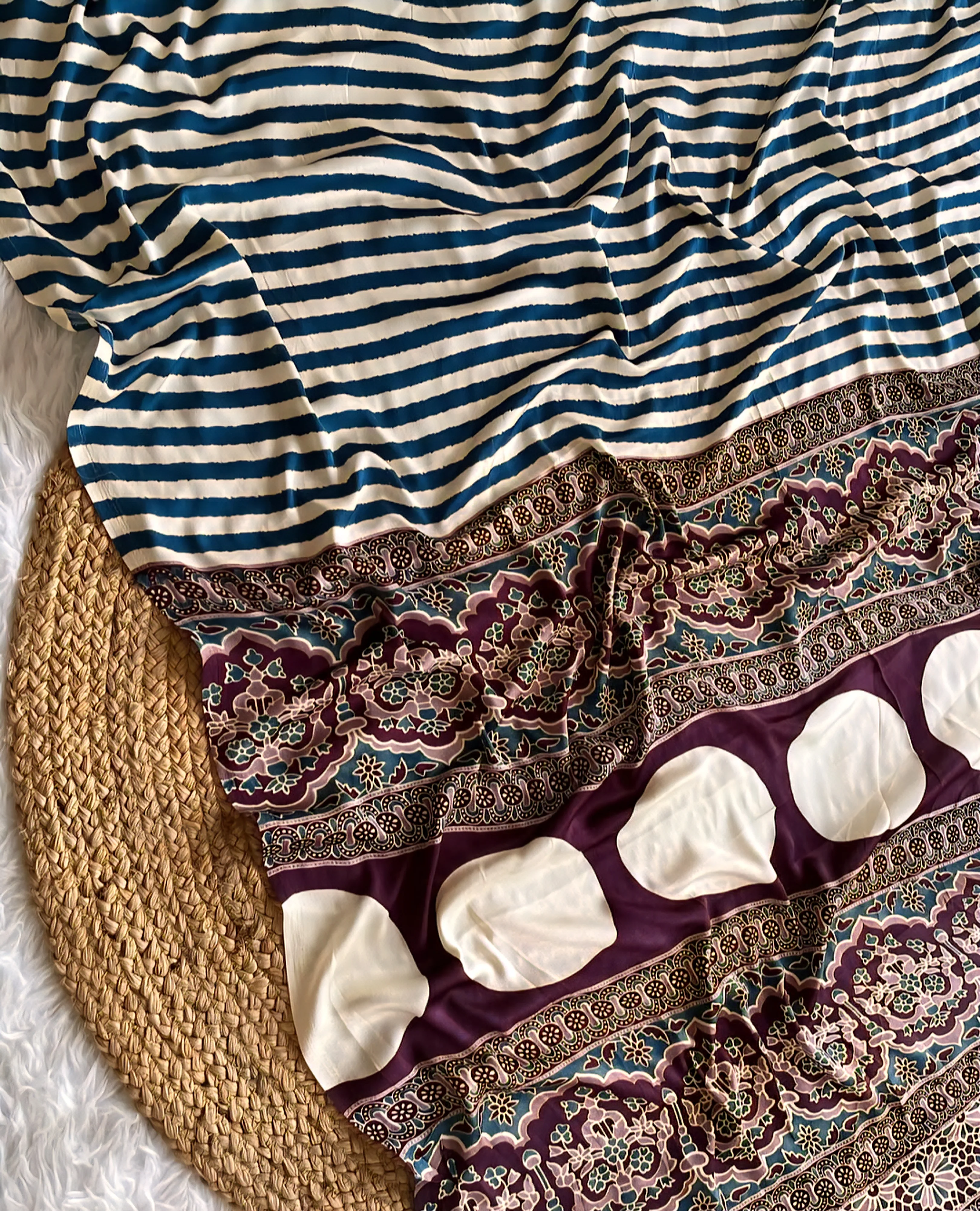 Ajrakh sarees : SLS37 - Image 5