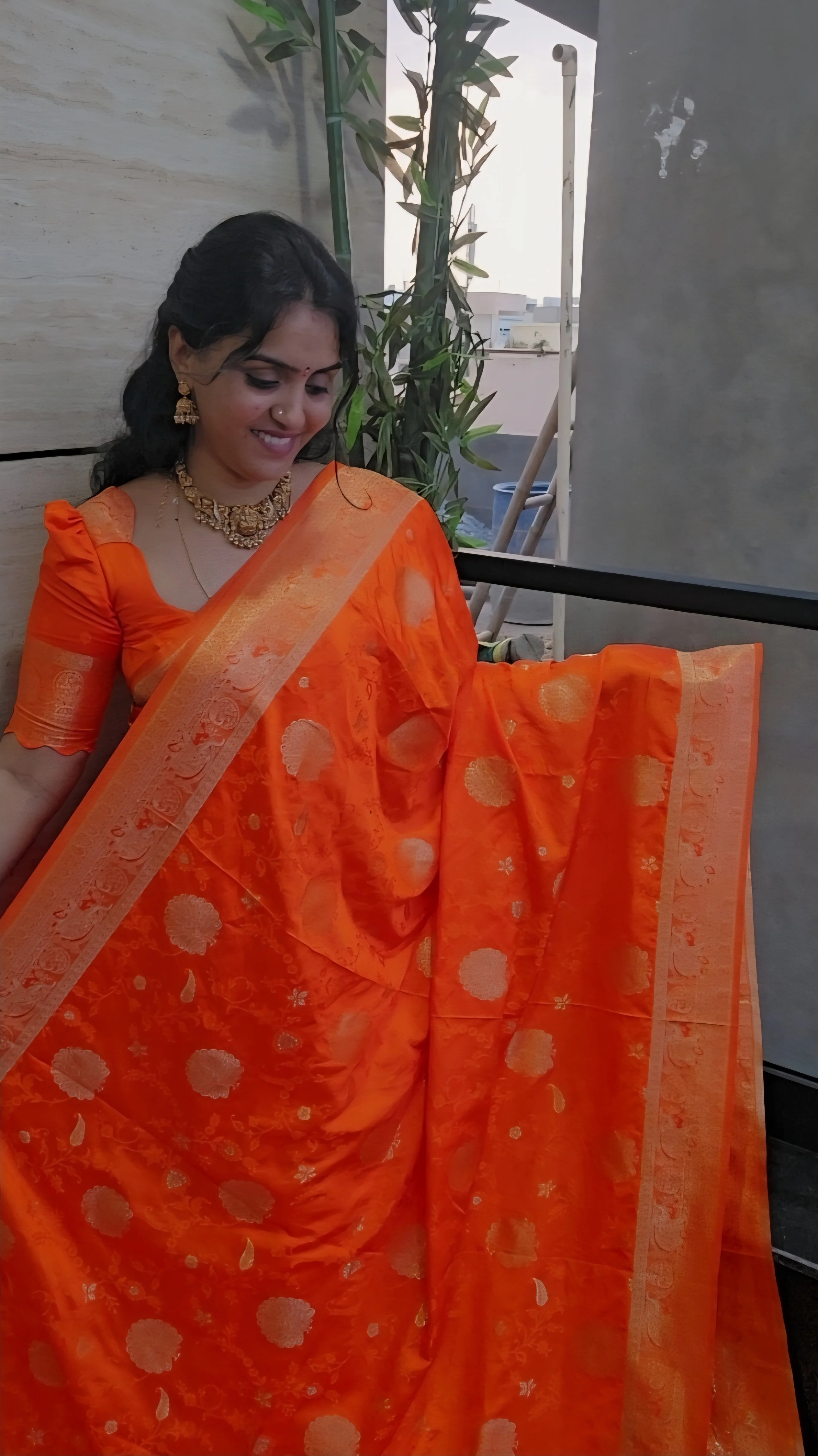 Banarasi Mushroom silk saree- SLS43 - Image 4