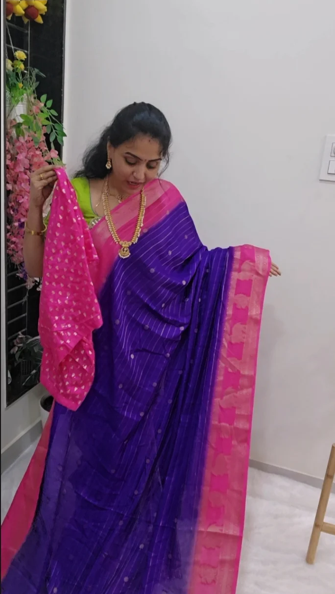 saree un stitched blouse - SLS 226 - Image 2