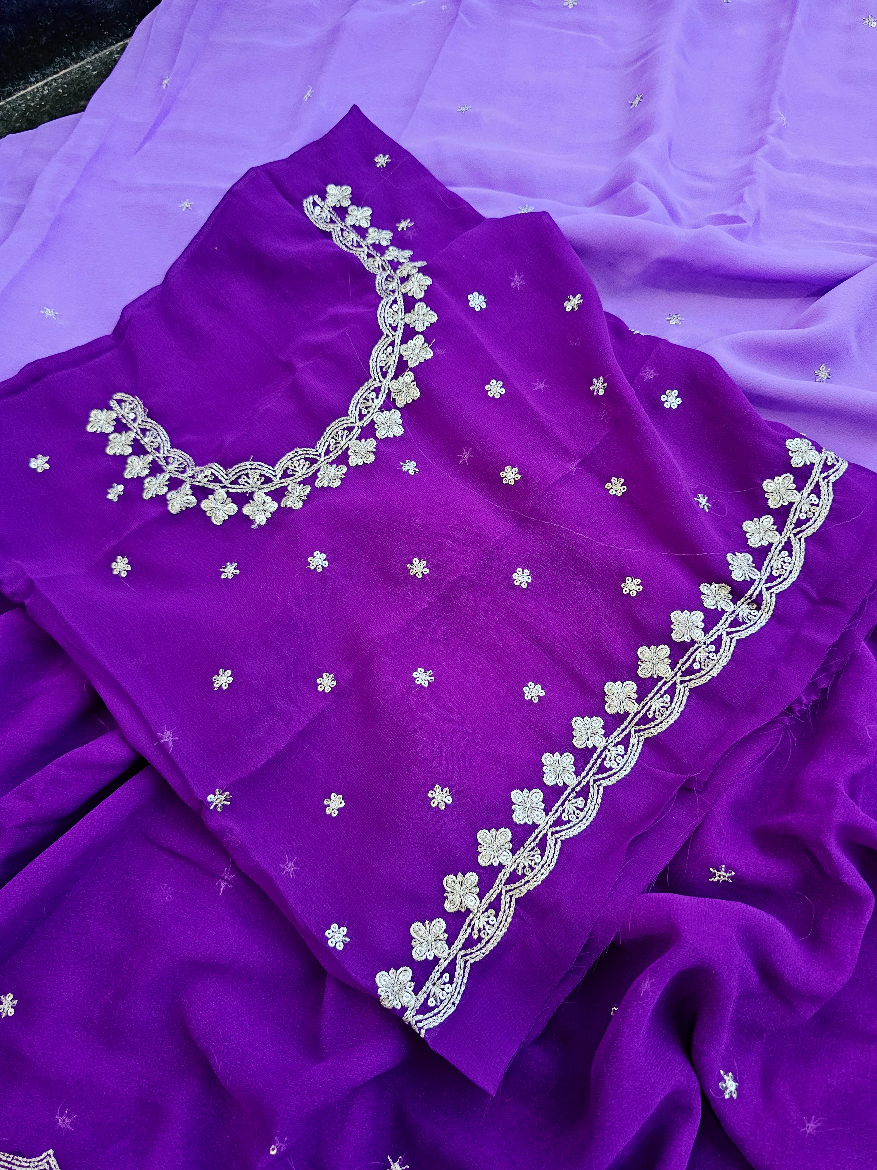 Cut work saree and work blouse-SLS57 - Image 2