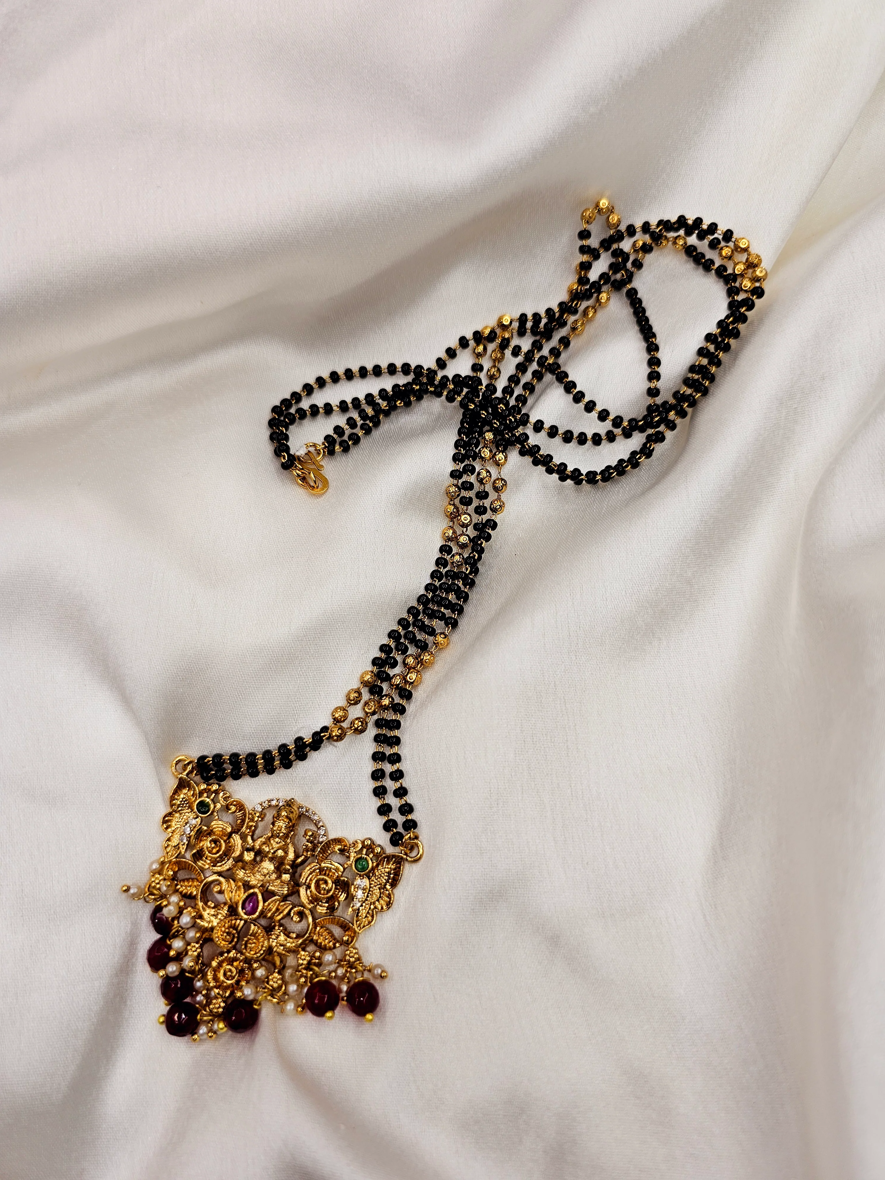 Long Lakshmi black Beads - SLS15J - Image 3