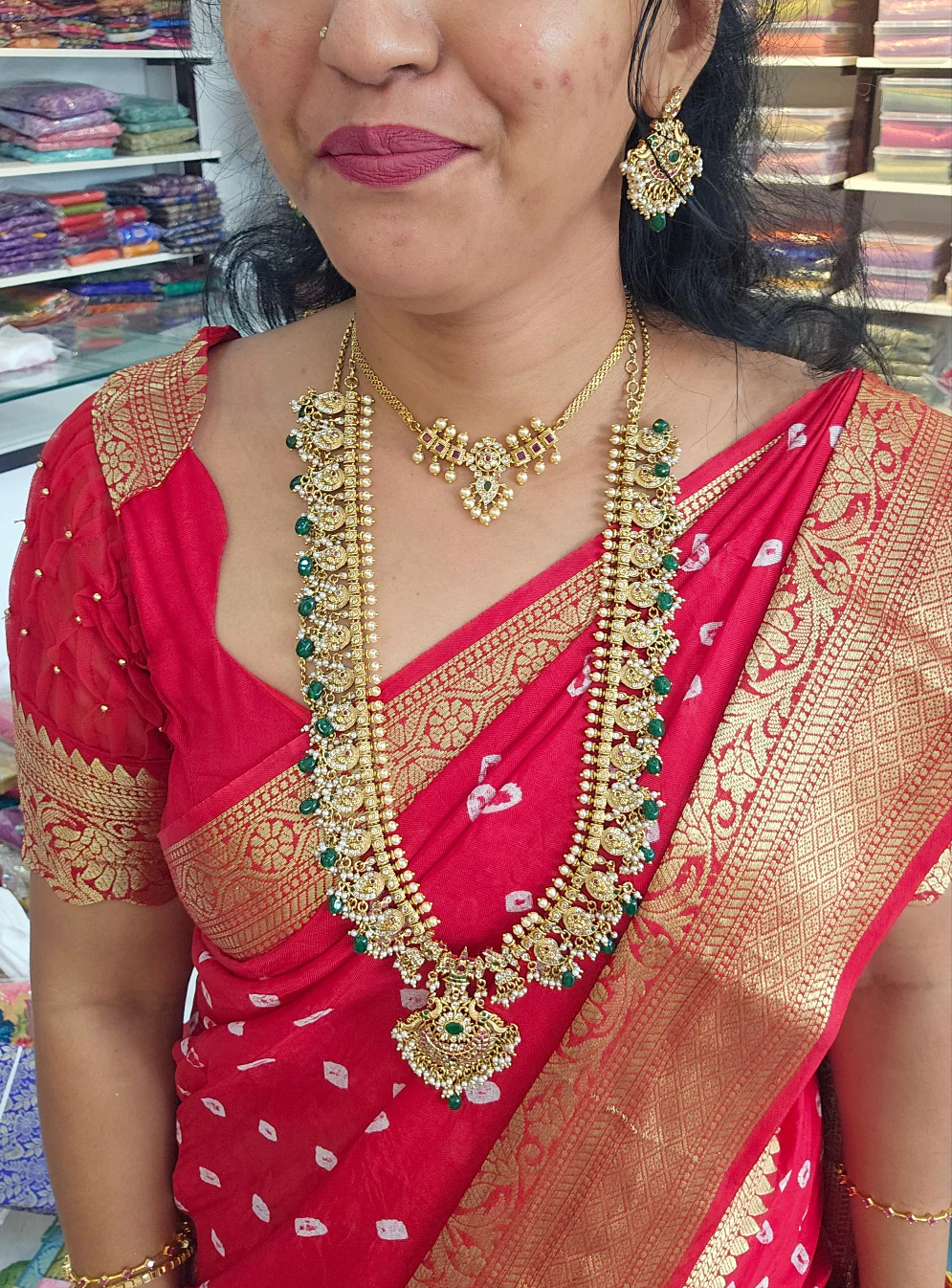 Long neck set with earrings SLS 99j