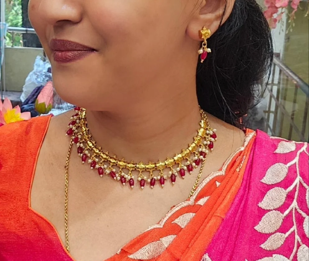 Neck set (with earrings)- sls73J - Image 2