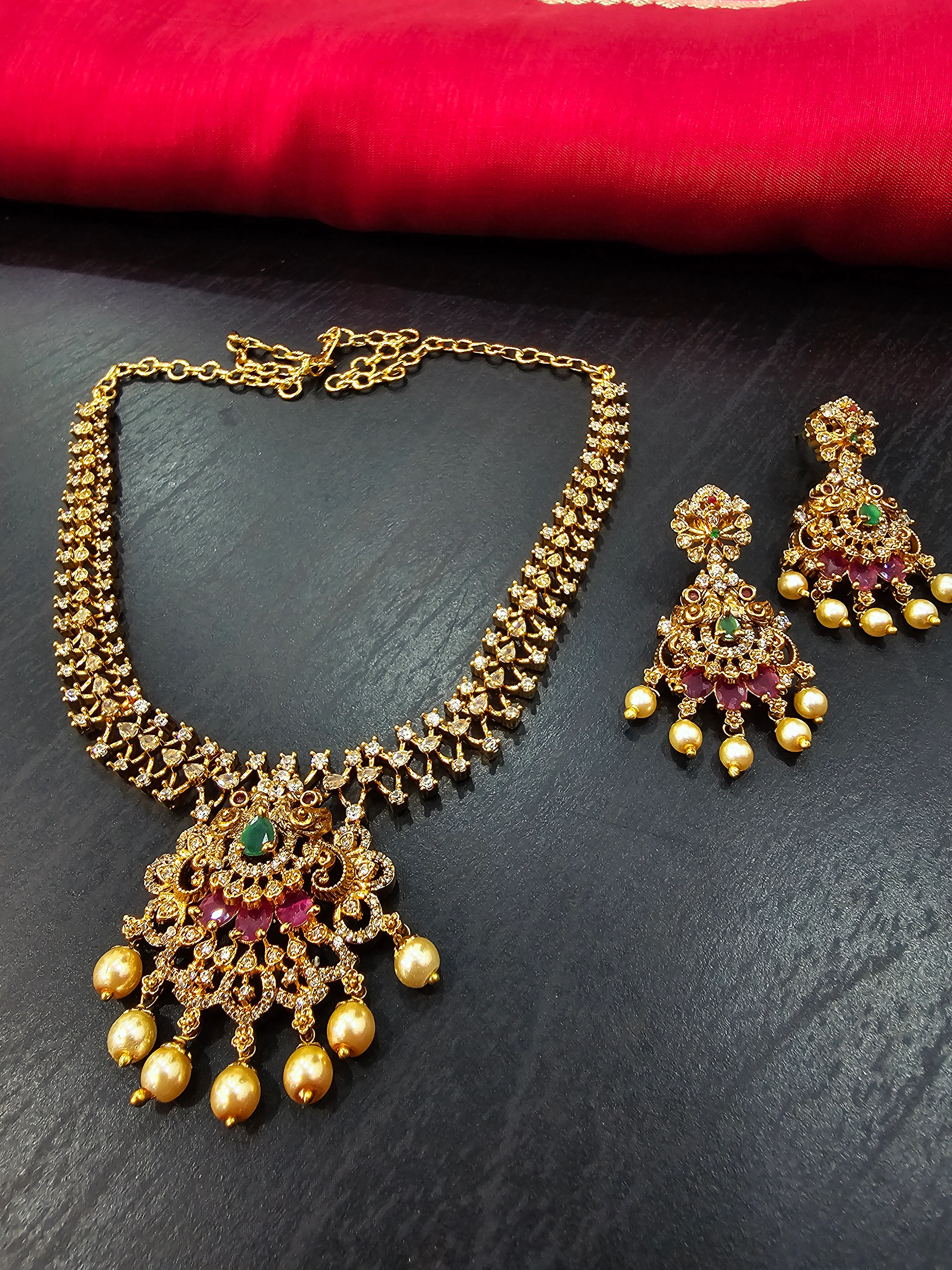 Neck set with earrings rings code SLS 173J - Image 3