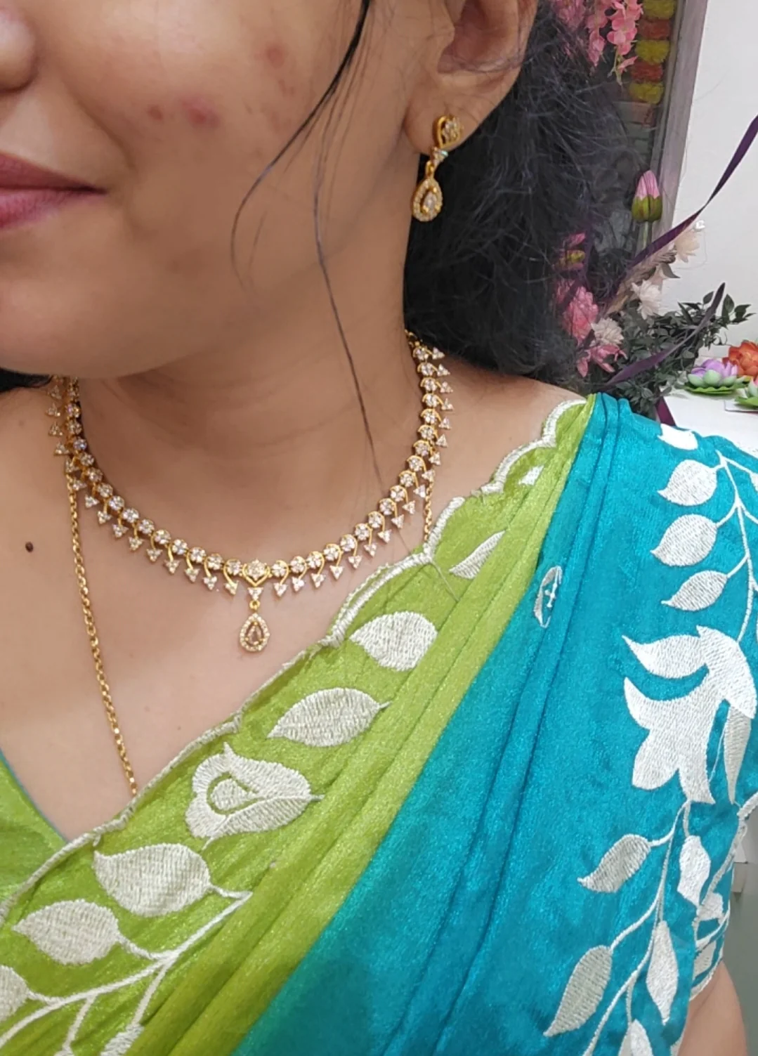 Neck set with earrings - SLS 74J - Image 2
