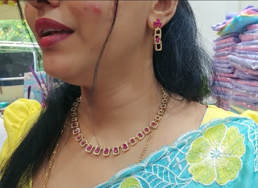 Neck set with earrings-SLS62J - Image 3