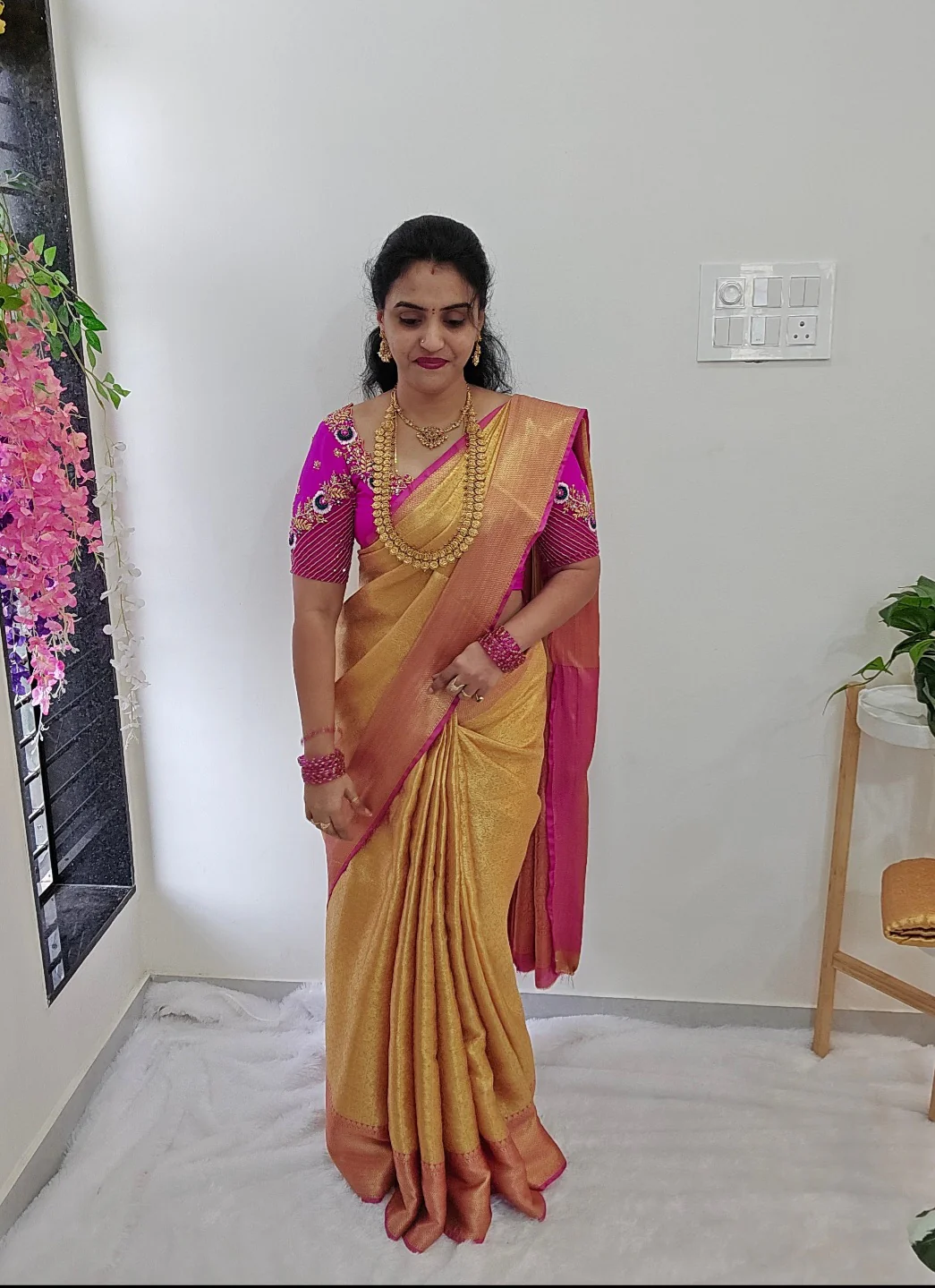Saree un stiched blouse code SLS 424