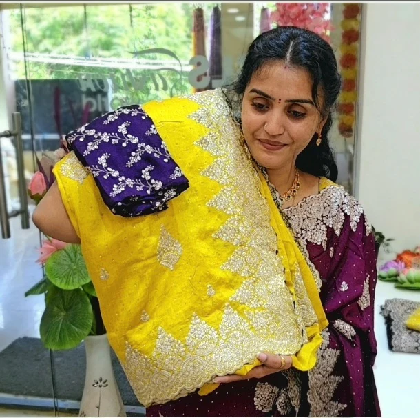 Saree un stitched blouse -SLS68 - Image 3
