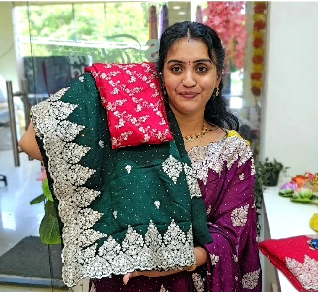 Saree un stitched blouse -SLS68 - Image 4