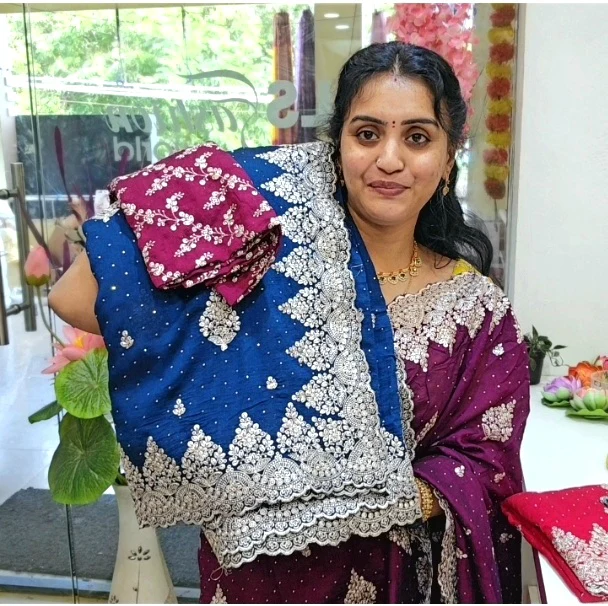 Saree un stitched blouse -SLS68 - Image 5