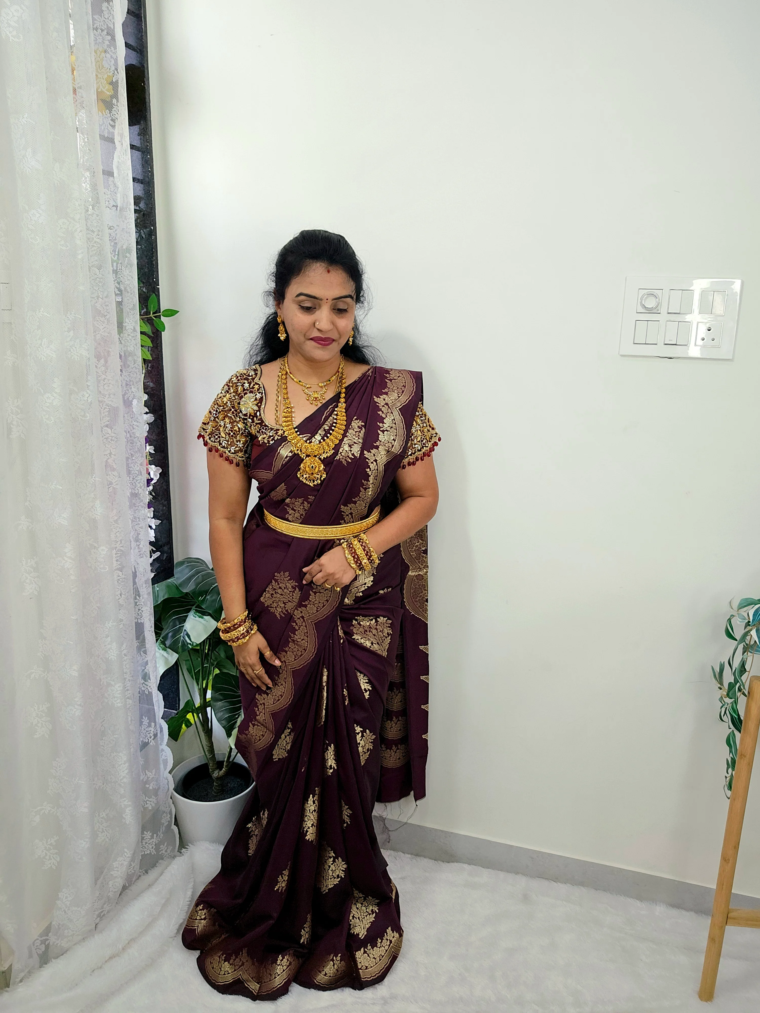 Saree un stiched blouse code SLS 506