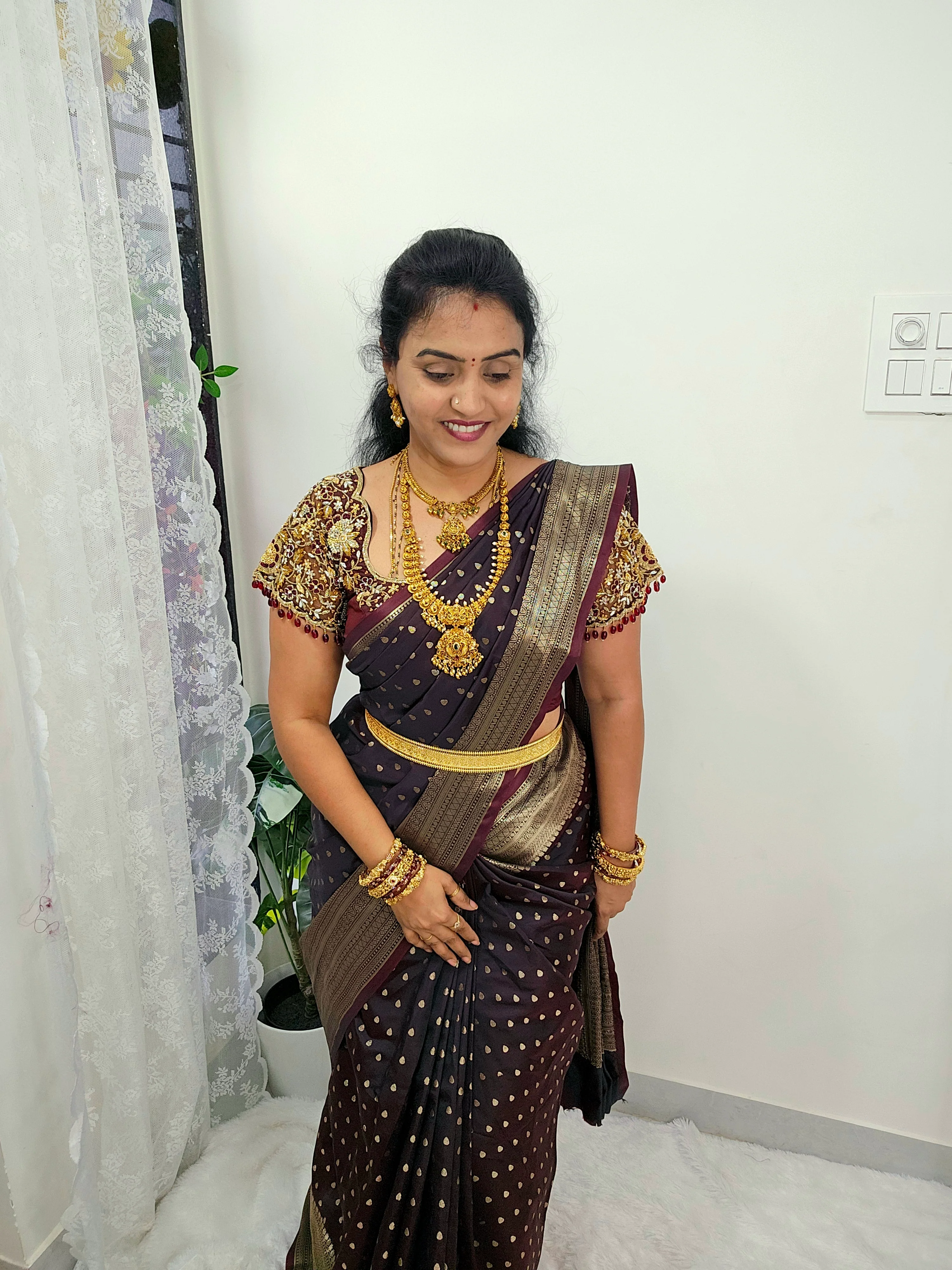 Saree un stiched blouse code SLS 505 - Image 2