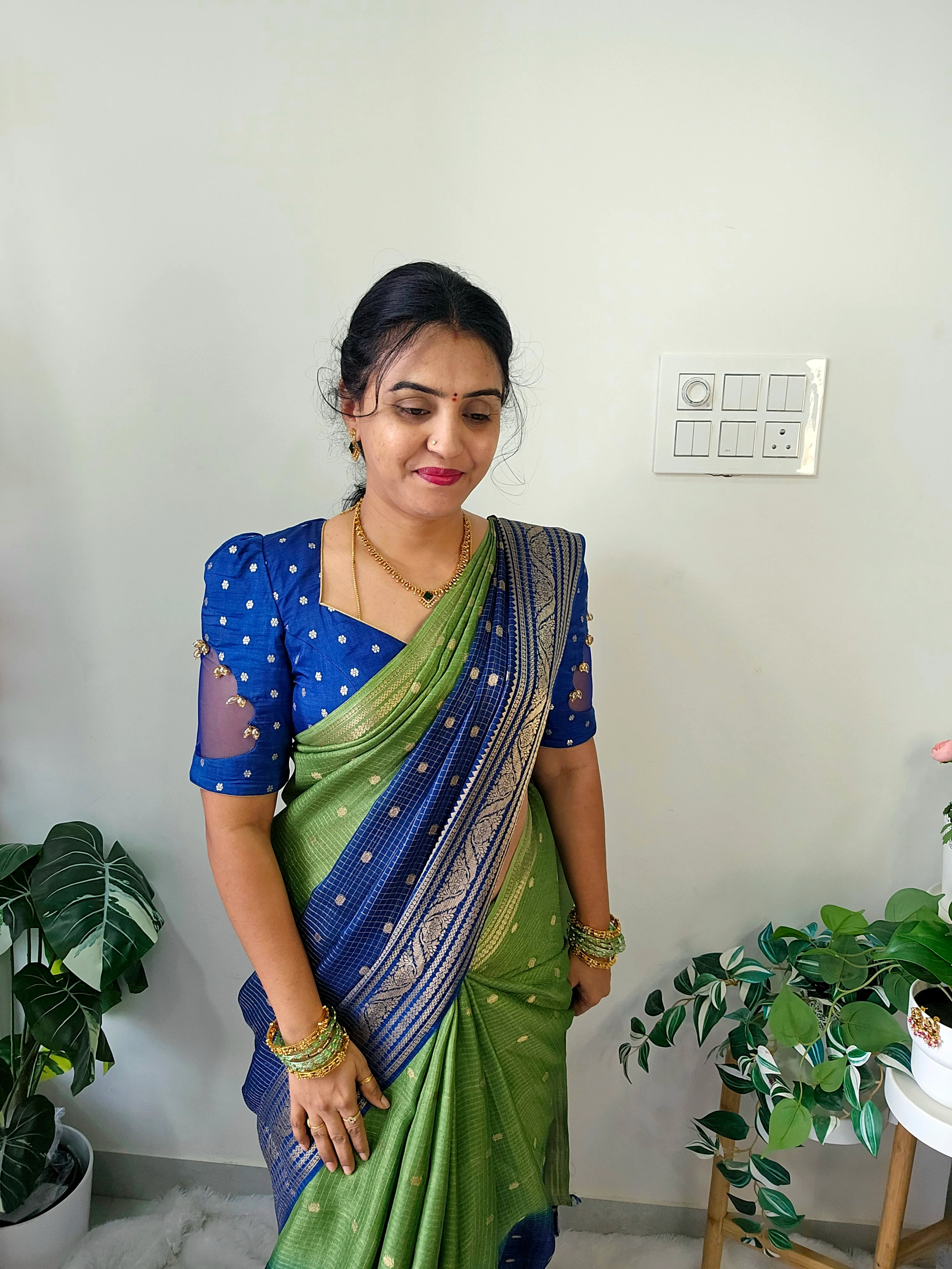 Saree un stiched blouse code SLS 513 - Image 2