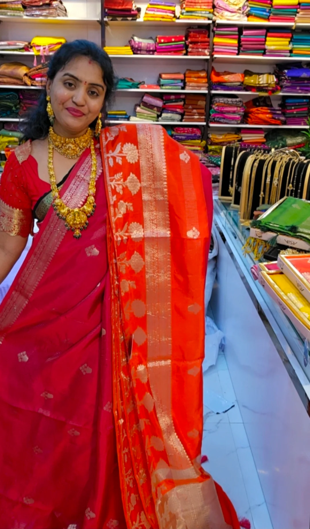 Saree un stiched blouse code SLS 527 - Image 2