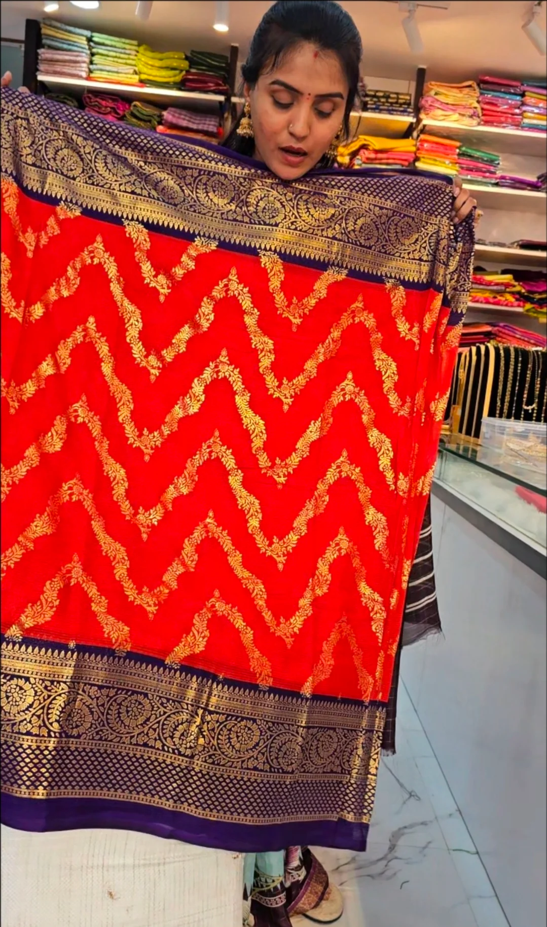 Saree un stiched blouse code SLS 565 - Image 3