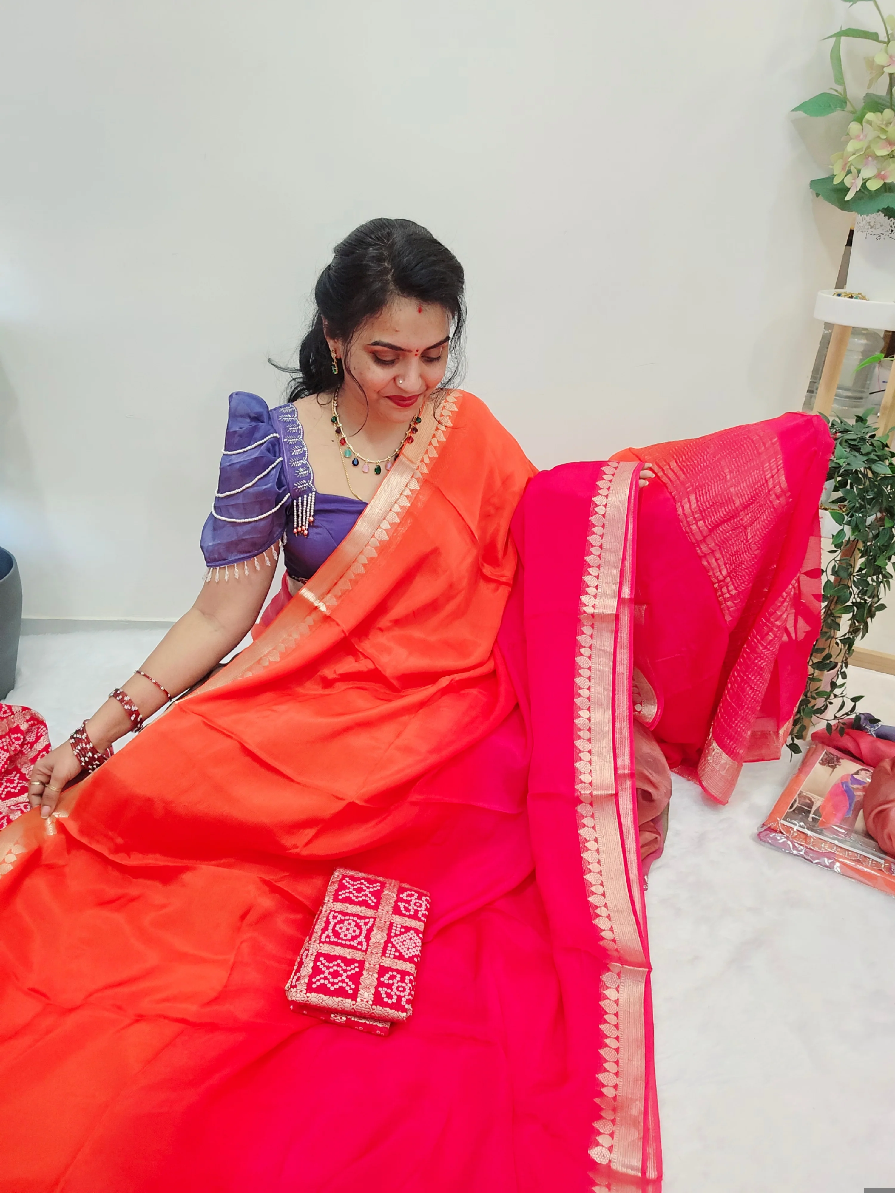Saree un stiched blouse code SLS 299
