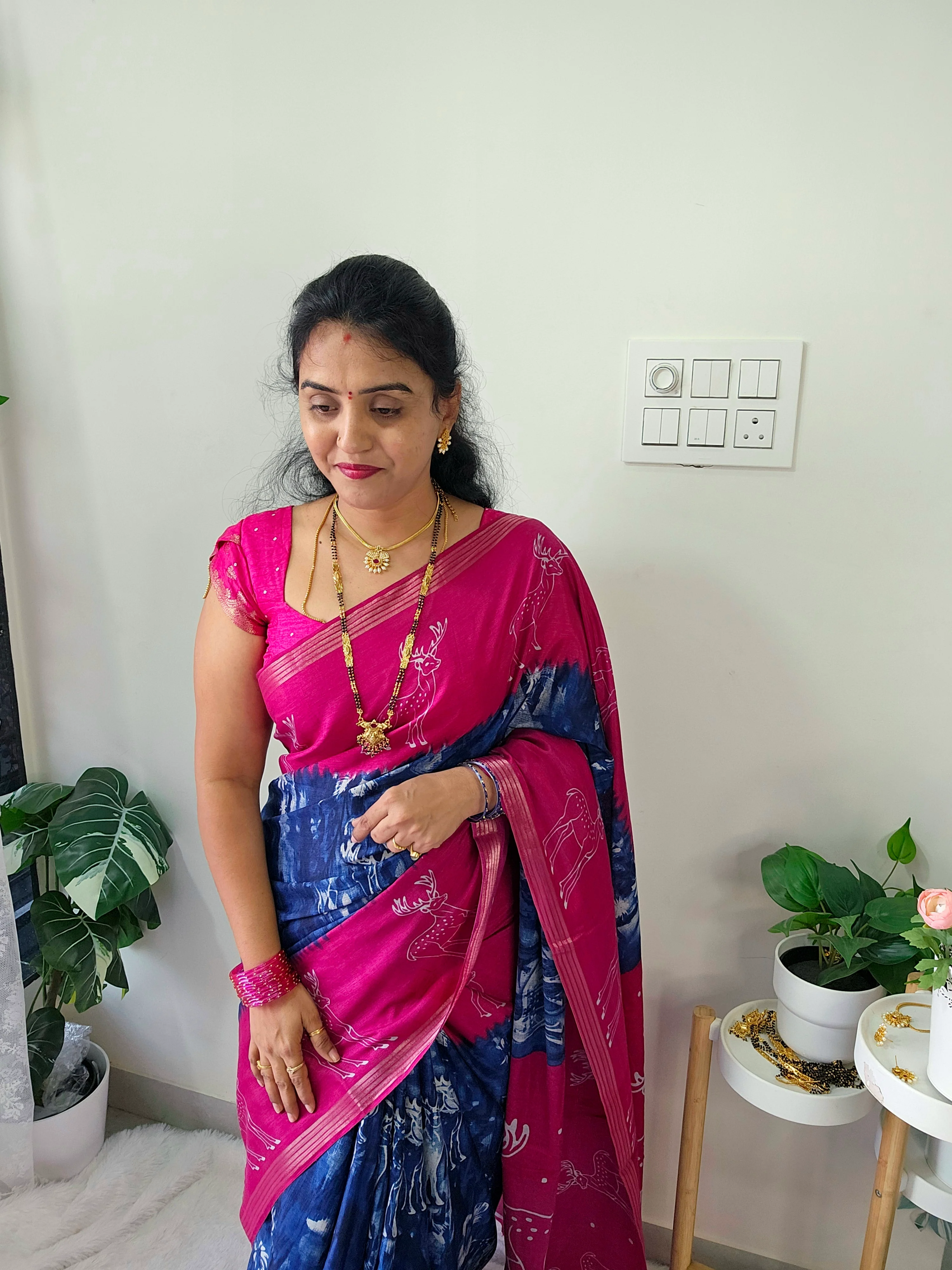 Saree un stiched blouse code SLS 514 - Image 2