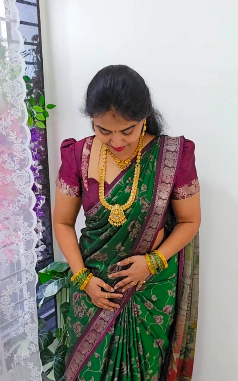 Saree un stiched blouse code SLS 525 ( Free gift ) - Image 2