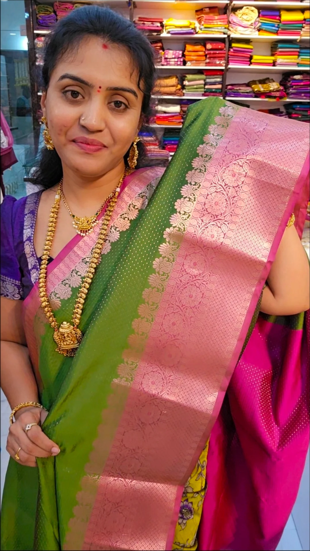 Saree un stiched blouse code SLS 542 - Image 3