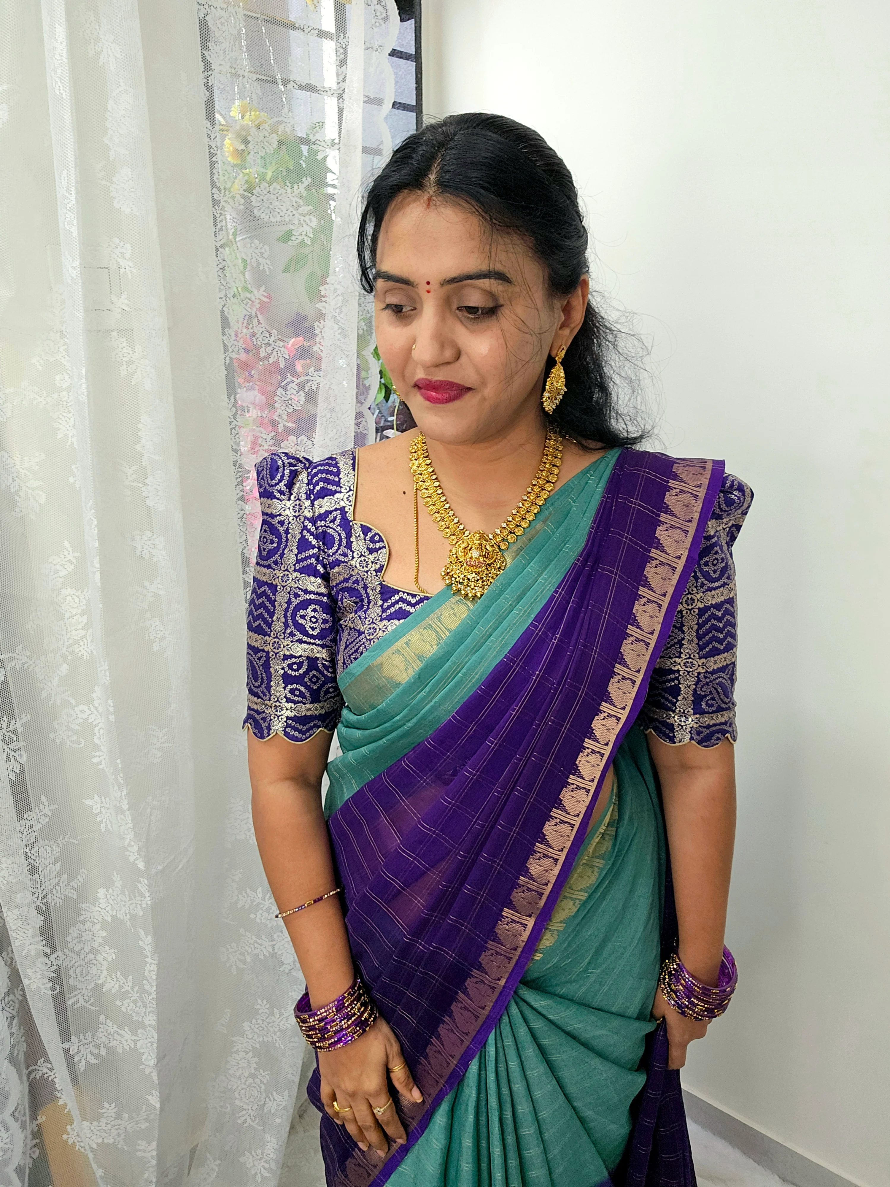 Saree un stiched blouse code SLS 567 - Image 2