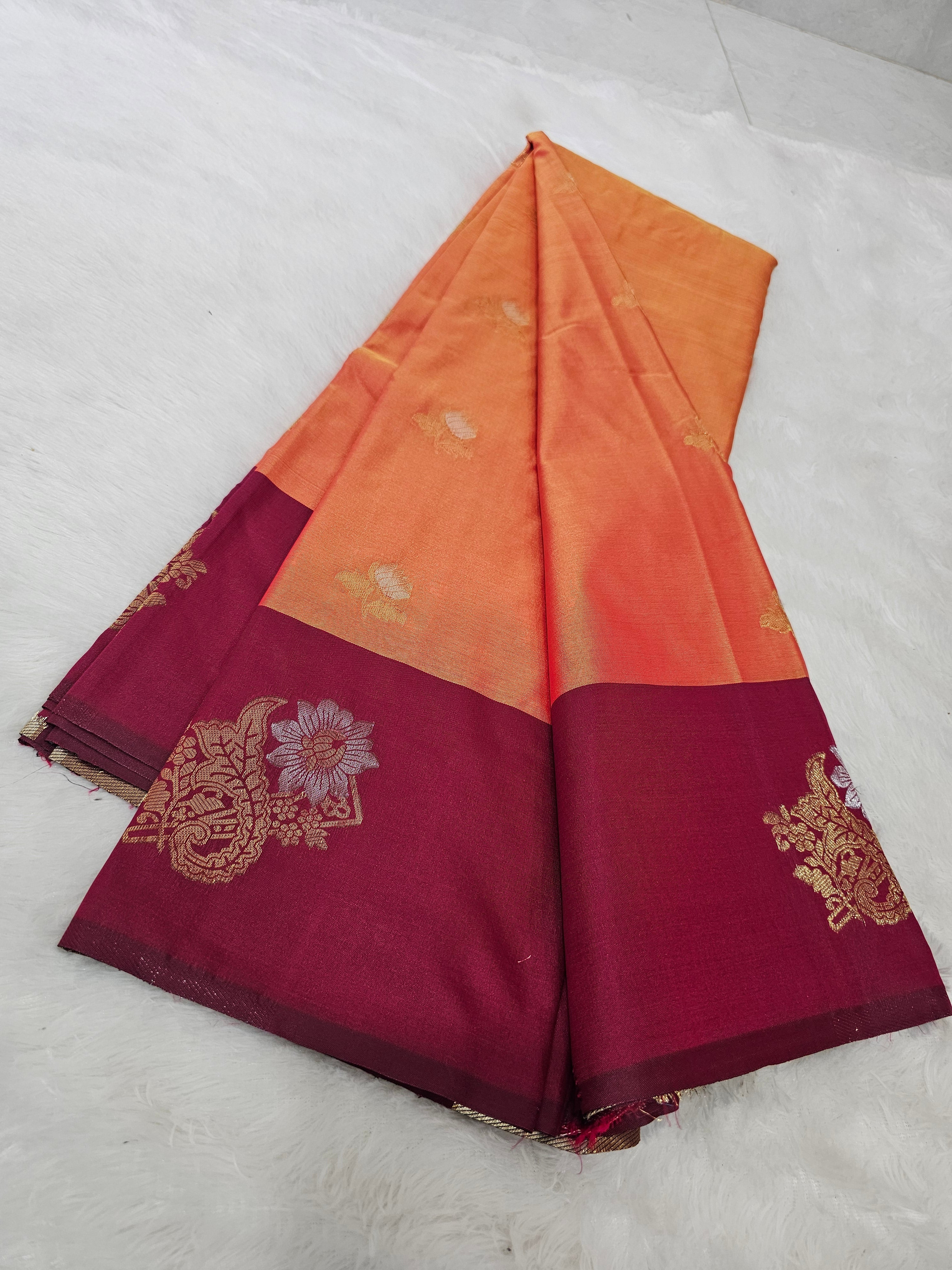 Saree un stiched blouse code SLS 580 - Image 2