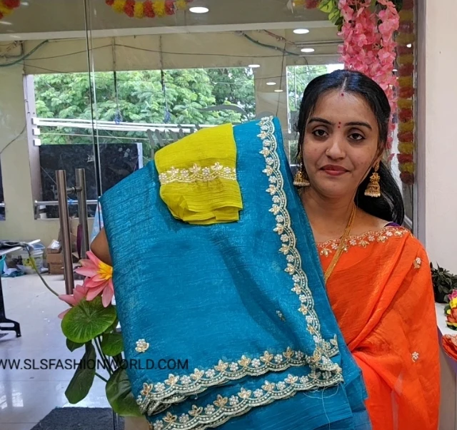 Saree un stiched blouse -SLS71 - Image 2