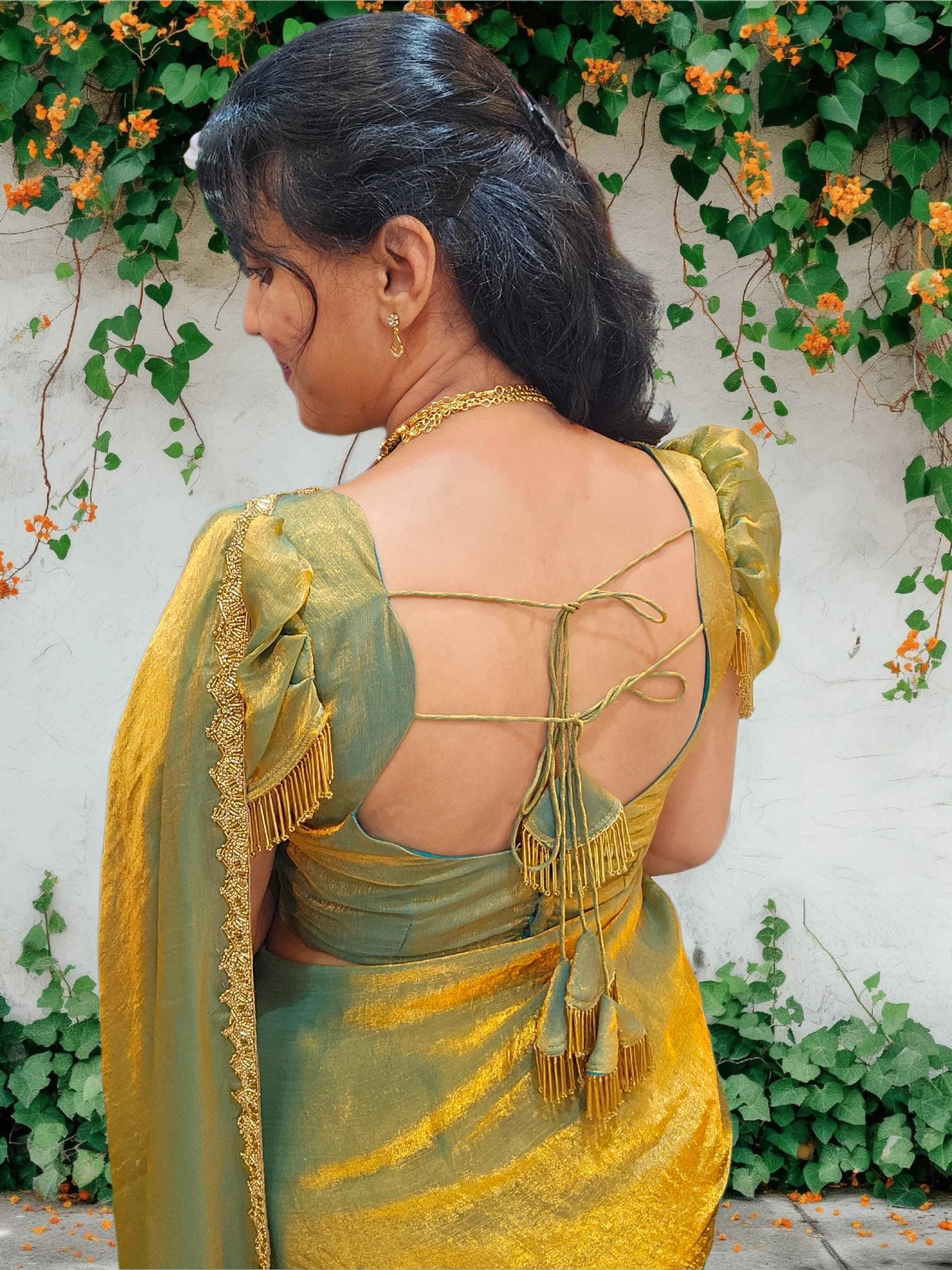 Saree un stitched blouse - SLS74 - Image 3