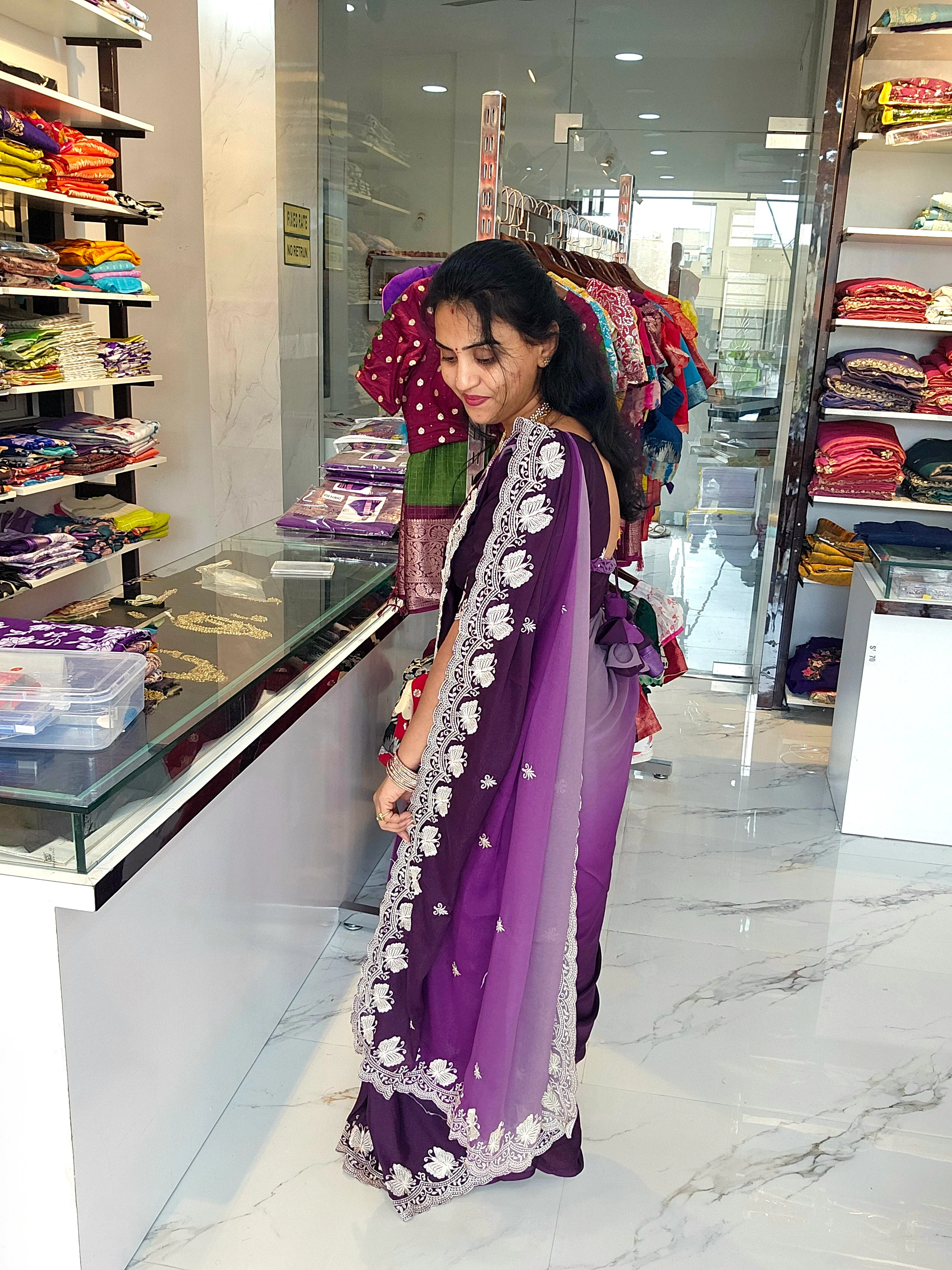 Saree unstitched blouse Code SLS 89 - Image 3