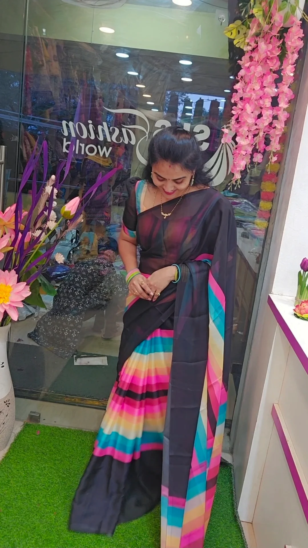 Saree un stiched blouse code SLS 451 - Image 2