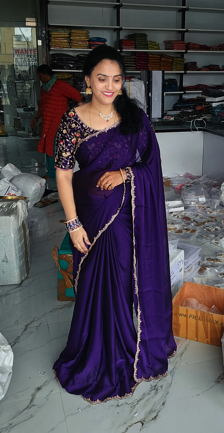 Saree un stiched - SLS 82 - Image 2