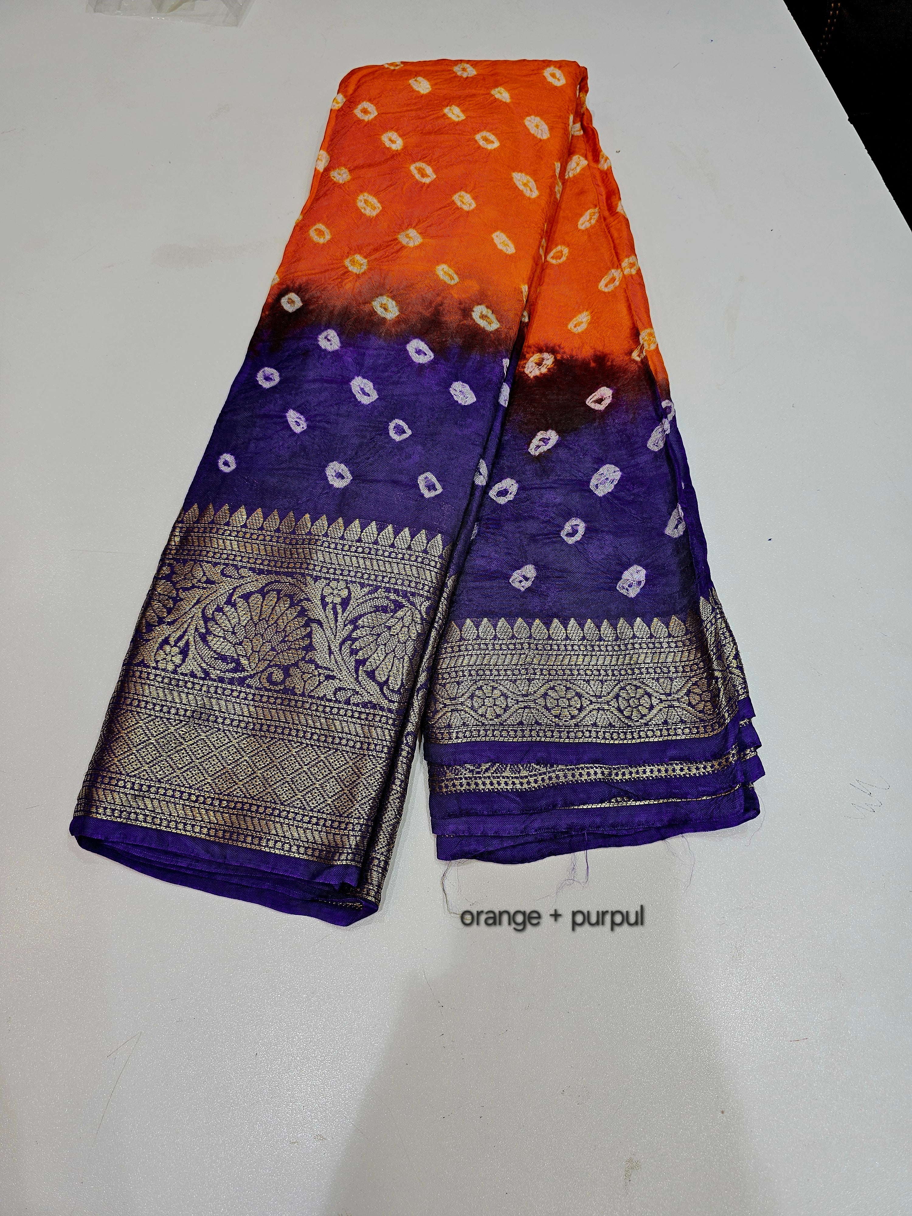 Viscose Kanchipuram Bandhani Sarees - SLS14 - Image 10