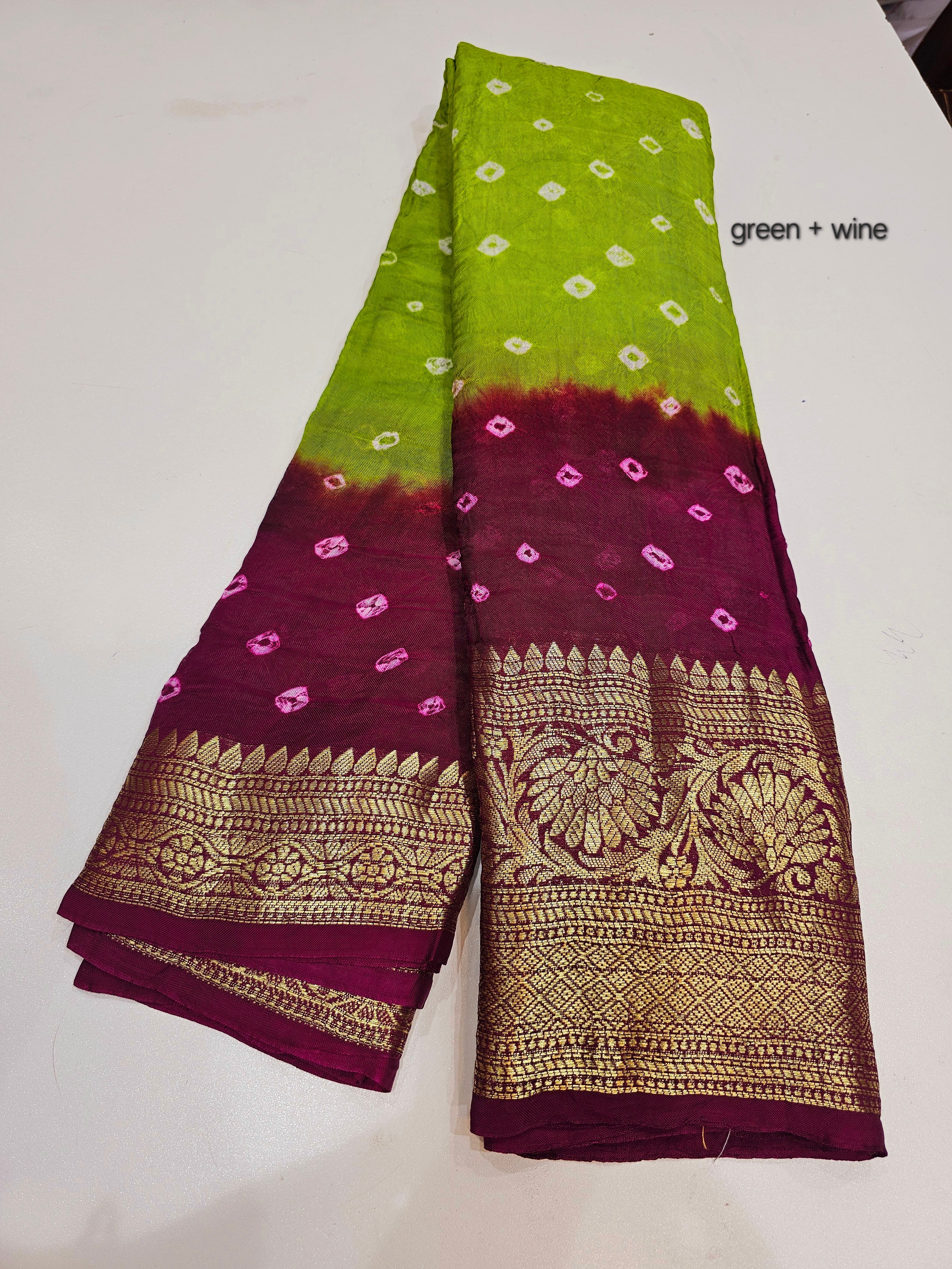 Viscose Kanchipuram Bandhani Sarees - SLS14 - Image 3