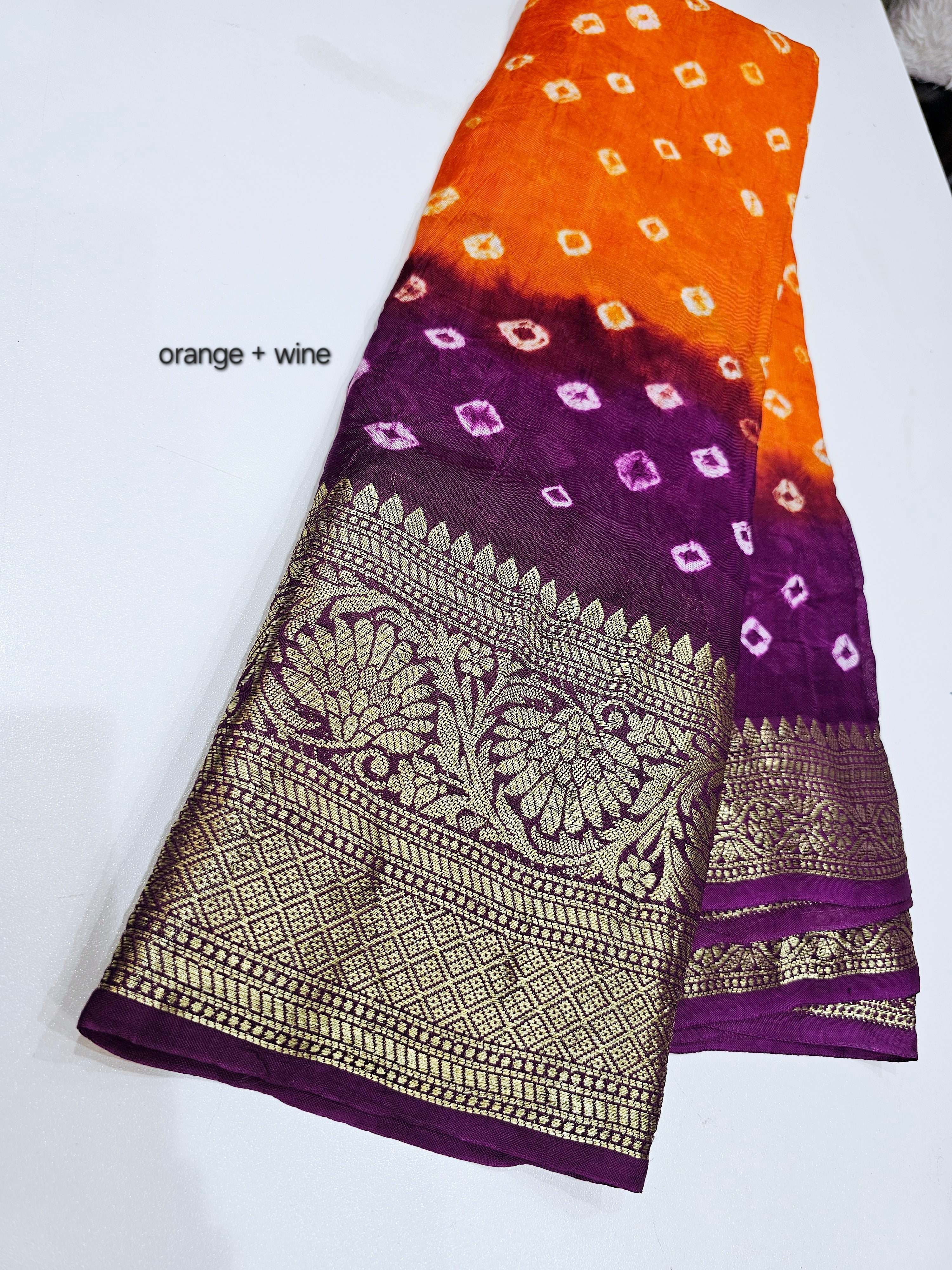 Viscose Kanchipuram Bandhani Sarees - SLS14 - Image 5