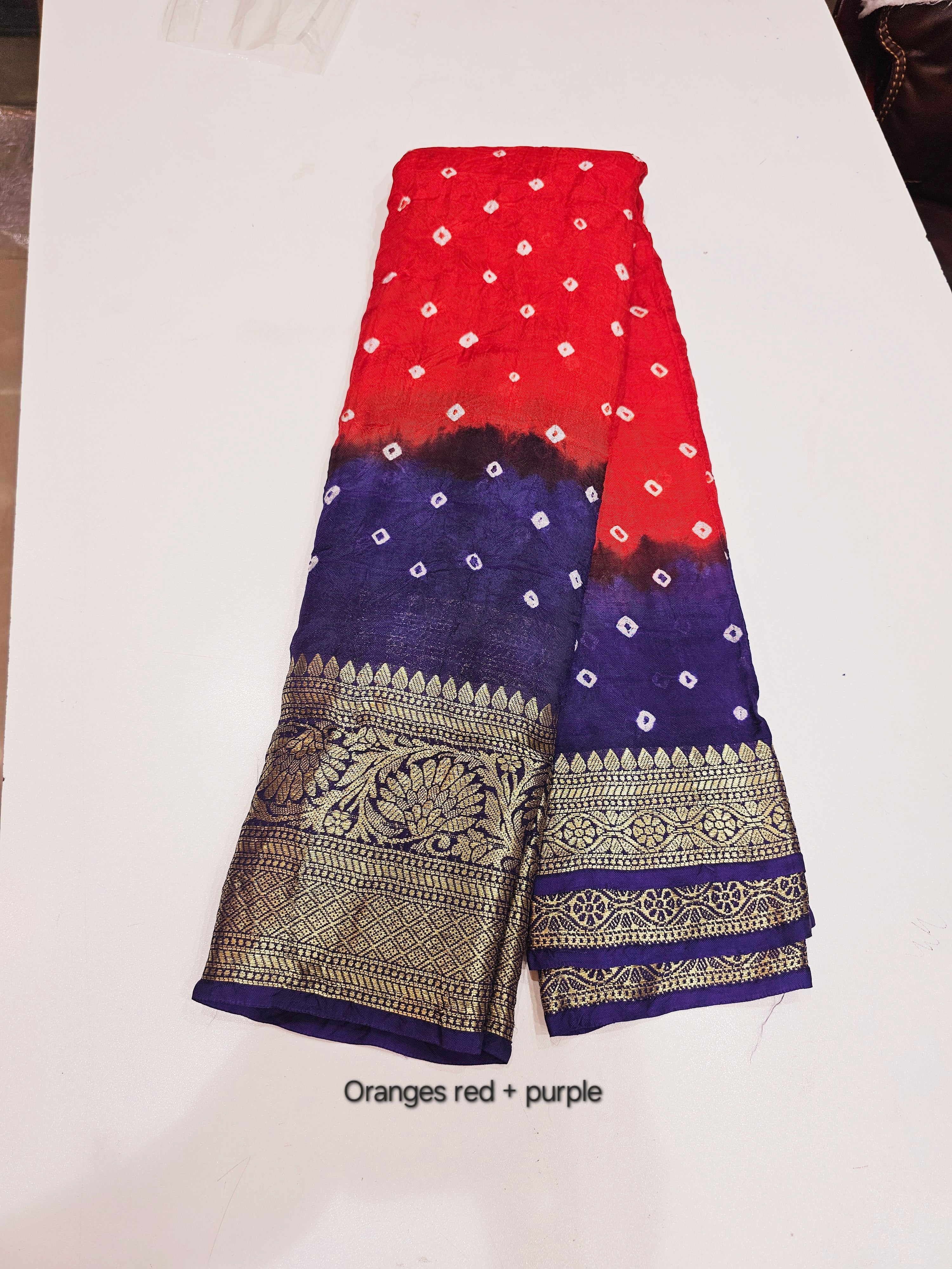 Viscose Kanchipuram Bandhani Sarees - SLS14 - Image 6
