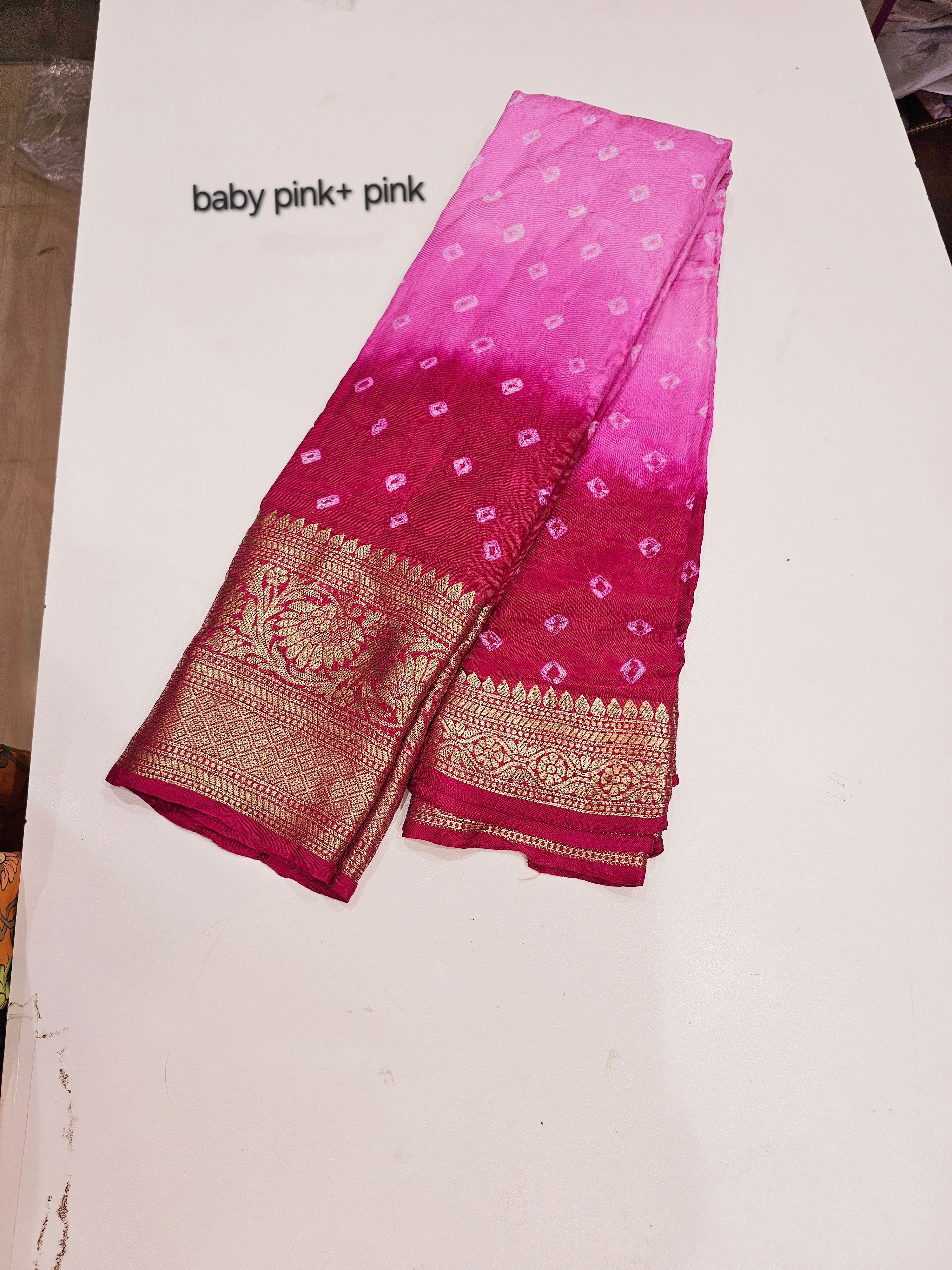 Viscose Kanchipuram Bandhani Sarees - SLS14 - Image 7